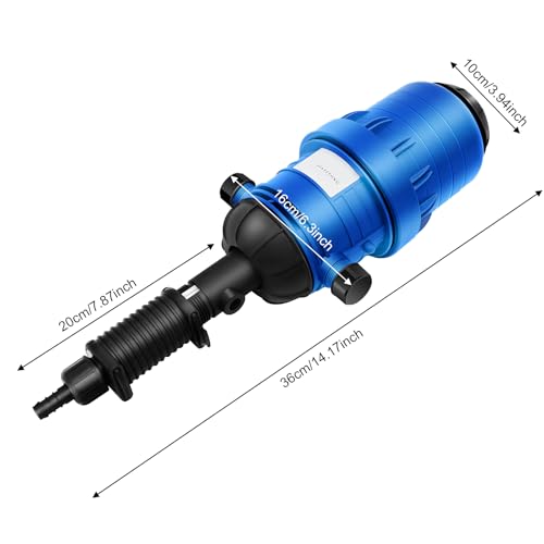 Water Driven Fertilizer Injector for Drip Irrigation, 0.4%-4% Adjustable 660 GPH Hydraulic Proportioner with Base & Hose, Automatic Nutrient Doser for Garden Farm Greenhouse Livestock