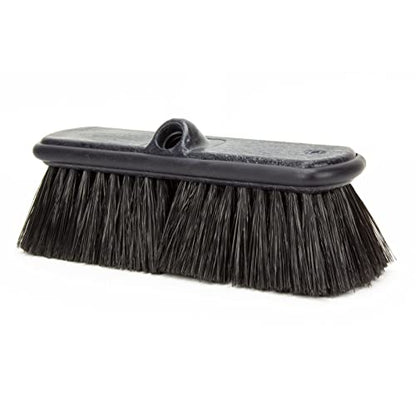SPARTA Flo-Thru Heavy-Duty Deck Scrub Brush Nylon Bristled, Boat and Floor Scrub Broom with Protective Bumper for Floors and Large Equipment, Plastic, 9.5 Inches, Black - color: Black