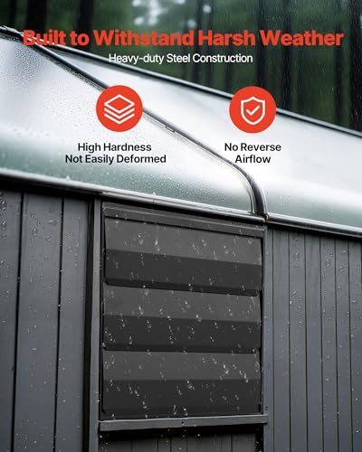 VEVOR 10 inch Exhaust Fan, Wall Mounted Attic Fan with Variable Speed, Temperature & Humidity Controller, 1000 CFM, Automatic Shutter - size: 10 Inch