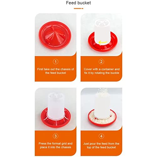 Chick Feeder and Waterer Set, 0.35lbs Chicken Feeder and 5.4 Ounce Chicken Waterer, Baby Chick Starter Kit, Hick Feeder & Gravity Waterer, Small Birds Poultry Feeding Equipment Kit - color: food