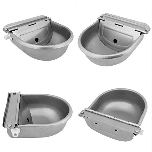 Stainless Steel Automatic Waterer Water Bowl with Valve for Livestock,Horse,Dog,Goat,Pig,Chicken,Animals Drinking Water Trough