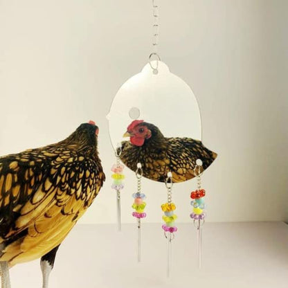 ansu Chicken Toy Pet Birds Swing Mirror Toys with Bells Macaw Cockatoo Parakeet Tool