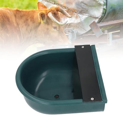 AUNMAS Plastic Livestock Water Bowl, Large Capacity for Cattle Sheep Horse, with Drainage Hole, Good Drinking Environment, Farm and Yard Use (Dark Green)