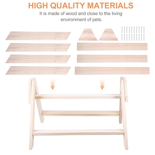 POPETPOP Chicken Perch- Roosting Perch Chick Toys for Coop Chick Stand Trainning Chicken Roosting Bars for s Coop Hens Wood Stand