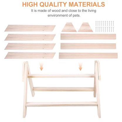 POPETPOP Chicken Perch- Roosting Perch Chick Toys for Coop Chick Stand Trainning Chicken Roosting Bars for s Coop Hens Wood Stand