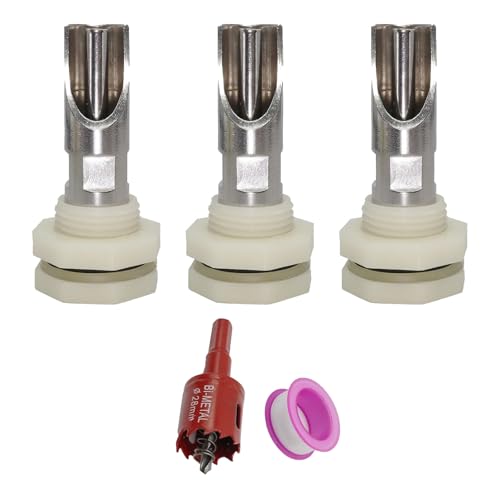 of 5 Stainless Steel Automatic Pigs Nipple Waterer Set with Brass Connectors for Efficient Livestock Hydrations Water Nipples - color: 3 piece set