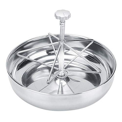 Gavigain Stainless Steel Piglet Feed Bowl,Pig Feeding Food Container with Metal Groove Rod Pig Food Feeder for Piglet Cattle(L)