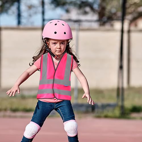 AYKRM Kids High visibility viz vest hi vis viz reflective safety vests - color: Black-logo, size: 10-14Y