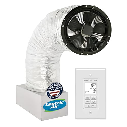 Centric Air 2.7 Ultra Quiet & Energy Saving Whole House Fan | R13 Insulated Damper | Low Voltage Plug & Play, 2 Speed Wall Switch with Temp & Timer | 1-Story upto 1350sqft, 2-Story Homes to 1800sqft - color: Wall Switch, size: 2.7 (R13)