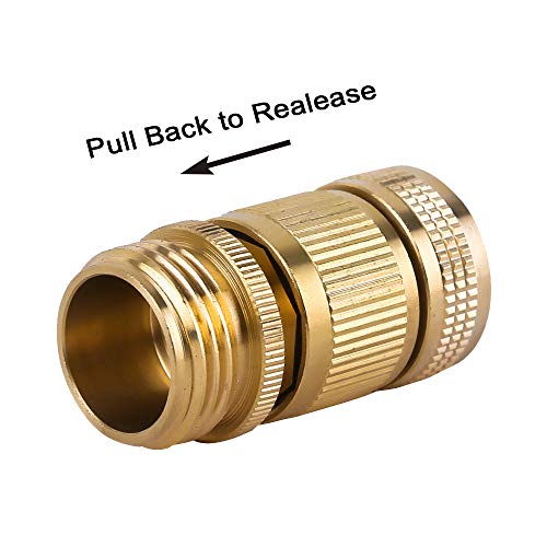 Garden Hose Quick Connector Water Hose Qucik Connect Garden Hose Connectors Brass Hose connectors Water Quick Connect Fittings 3/4" Inch GHT Solid Brass 6 Sets(6pcs Male Coupling 6pcs Female Nipple) - size: 6 Sets