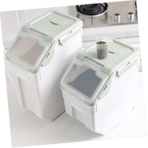LIOOBO Pp Plastic Grain Storage Barrel Sealed Lids Pet Food Dry Container Dog Food Storage Case Nordic Design - color: Olive Green