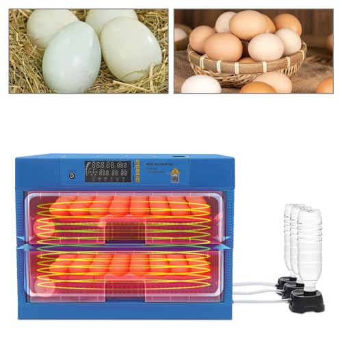 CNCEST Automatic Egg Incubator,Digital Poultry Hatcher Machine,LED Automatic Egg Turning & Temperature Control,32-210.2℉ General Purpose Incubator for Hatching Chicken Duck Quail Eggs (128 Egg) - size: 128 Egg