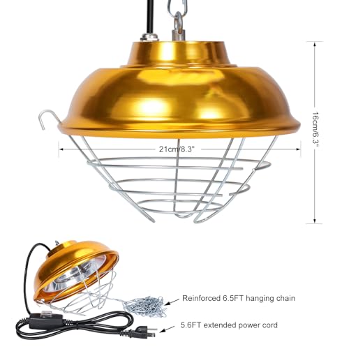Chicken Heat Lamp Chick Brooder Chickens Coop Heater Heating Lamp for Outdoor & Indoor 300W Heater for Dog Rabbit Duck Chicken Piglet Goat (300W)