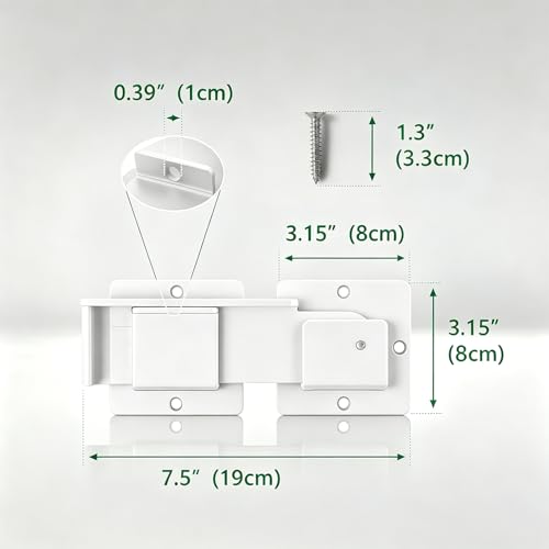 7.5" Flip Gate Latch Lock with Padlock Hole,Matte White 4 mm Aluminum Anti-Rust Alloy Door Latch for Outdoor Wooden Fence, Sliding Open Door,Wooden Fence, Barn Door with Screws (White, 7.5“)