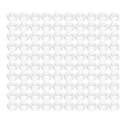 Omabeta 100PCS Reusable 8mm Pigeons Identification Leg Rings for Easy Dovecot Management and Marking, Lightweight Plastic Bands for Poultry Supplies (White) - color: White