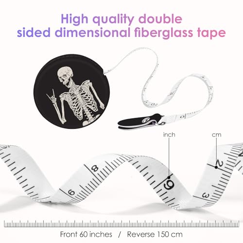 Sewing Tape Measure，Colour Printed Small Retractable Soft Measuring Tape for Tailor Cloth Fabric Body Measurements. - color: Human Skeleton