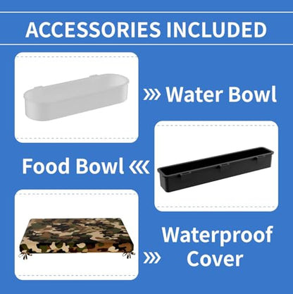 STILLCOVE Small Chicken Cage Outside: Wire Small Animal Cage with Wheels & Waterproof Cover for Guinea Pig Rabbit Bunny Ferret Hamster Dog Cat Duck Bird