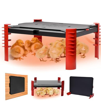 200W Chick Brooder Heater Plate, 2-in-1 Adjustable Radiant Brooder Plate for Chicks & Poultry, Smart Thermostat, 16"x12", Safe & Energy Saving, Ideal for Brooders & Small Chicken Coops