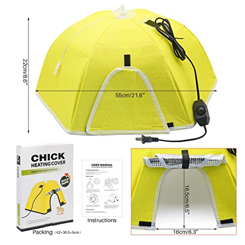 Large Chick Brooder Heating Plate Chick Brooder Box 21.6" Heat up to 50 Chicks, Chick Warmer Chicken Coop Heater Poultry Brooder for Chick Duckling Quail Goose Bird Hatchling