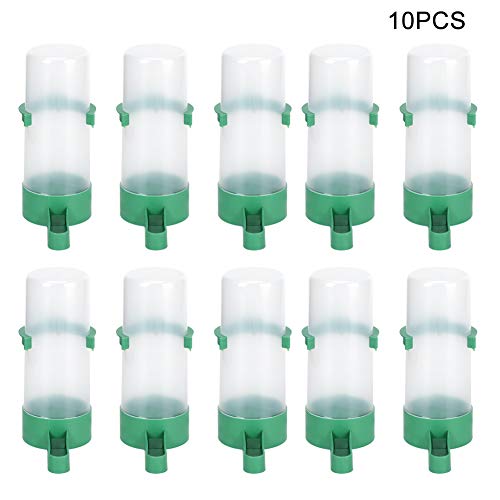 Birds Drinking Container Plastic Automatic Water Dispenser 140ml Round Livestock Water Container Smooth Edge for Bird Cages Chickens Farm Use