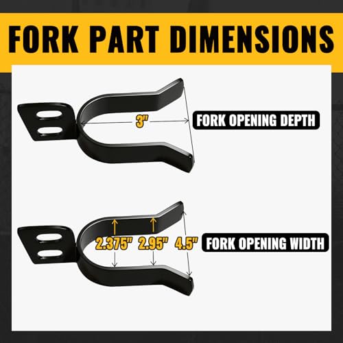 VIVIDA 1-3/8" x 2-3/8" Chain Link Gate Hinge Latch Kit, Include Female & Male Hinges, 1-3/8" x 2-3/8" Gate Fork Latch(1 PCS), Black Powder Coated, Black Chain Link Fence Parts - size: 1-3/8" × 2-3/8" (BLACK)