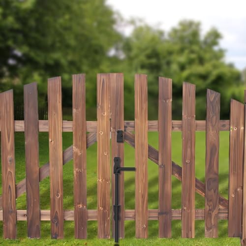 Sdstone 12 Inch Heavy Duty Cane Bolt Gate Drop Rod,Gate Ground Latch Hardware for Wooden Fences,Metal Gates Doors Stopper for Gate Ground (Black Finish,2 Pack) - size: 12-Inch-2Pack