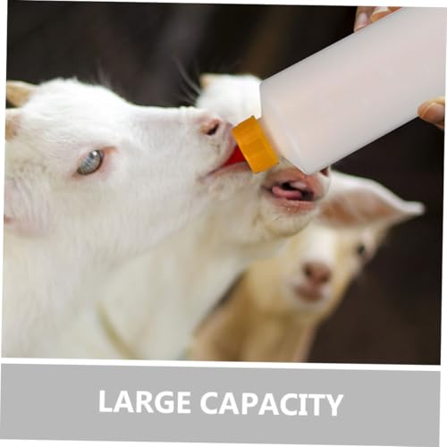 GANAZONO 2sets Small Calf Feeding Bottle Goat Milk Bottle Milk Nipple Daily Use Feeding Container for Farm Animals - size: 25.00X6.20X6.20CM
