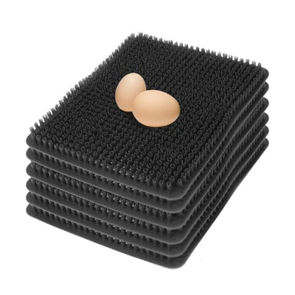 YOUTHINK 6 Pack Washable Nesting Pads, Chicken Nesting Boxes, 12.5 X 11.5 Inch Liners, Reusable Mats, Soft and Proof Water, Cushioned and Breathable, Scratch impervious, Easy to Cut (Black) - color: Black