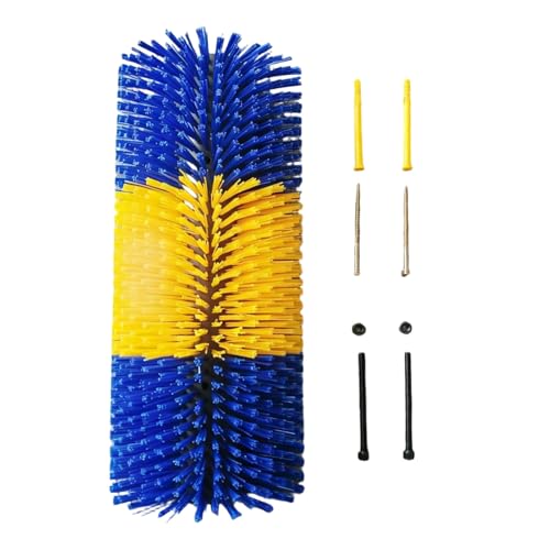 Heavy Duty Metal Root Brush Grooming Massage Scratch Brush for Farms And Ranches Large Cattle Horse Grooming Tool for Horse, Goat, Cattle, Cow, Sheep, Pig, Animal (Blue) - color: Blue
