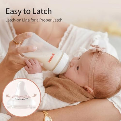 Pigeon PP Nursing Bottle Wide Neck, Anti-Colic, Streamlined Body, Natural Feel, Easy to Clean, 8.1 Oz(Pack of 4), Includes 4pcs M Nipples (3m+) - color: 8.1Oz, 4 packs