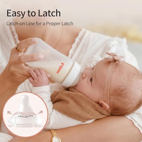 Pigeon PP Nursing Bottle Wide Neck, Anti-Colic, Streamlined Body, Natural Feel, Easy to Clean, 5 Oz (Pack of 4), Includes 4pcs SS Nipples (0m+) - color: 5.4Oz, 4 packs