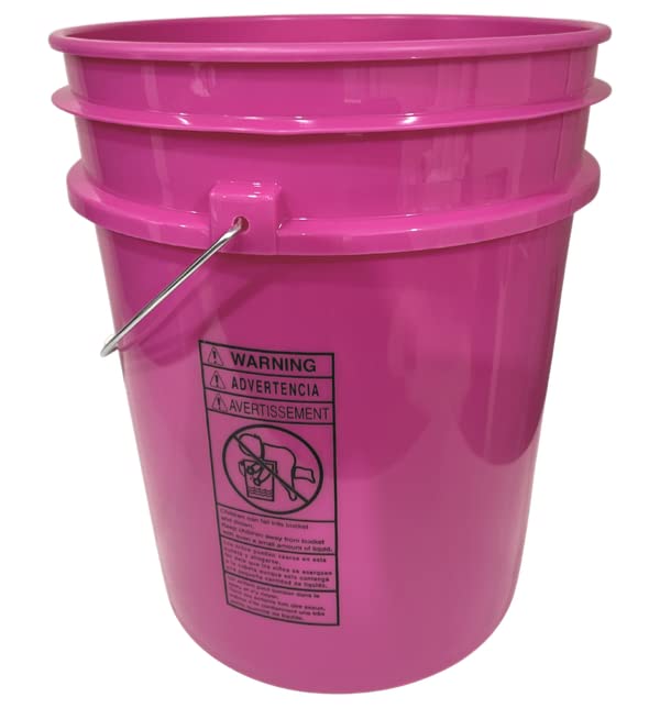 House Naturals 5 Gallon Pink Plastic Food Grade Made in USA Bucket with Air Tight Double Gasket Screw On Lid (3 Pack)