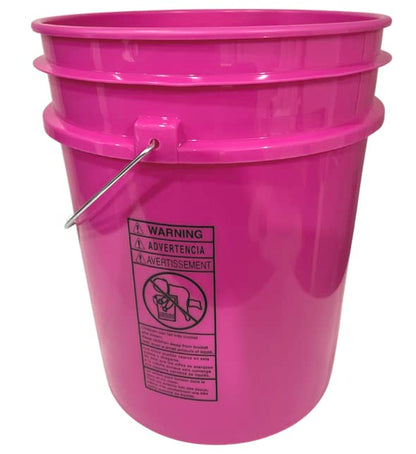House Naturals 5 Gallon Pink Plastic Food Grade Made in USA Bucket with Air Tight Double Gasket Screw On Lid (3 Pack)