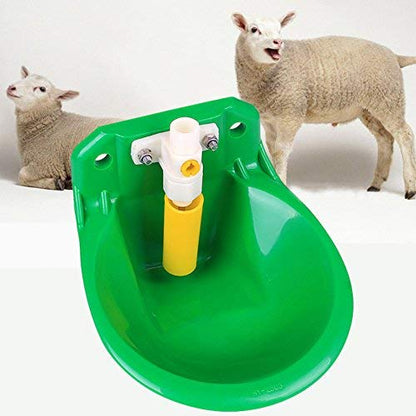Automatic Sheep Water Bowl Vertical Nuzzled Valve Auto Fill Goat Waterer | Livestock Water Trough for Horse Pig Hog Cow, Self-filling Cattle Tank, animal multi-purpose Bucket Drinker watering system