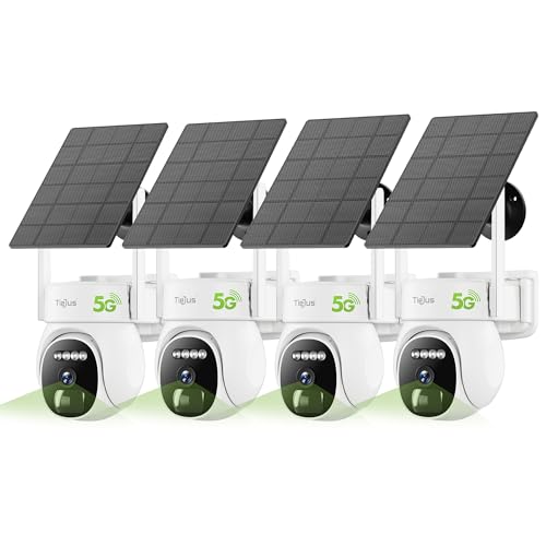 2.4G/5G Security Cameras Wireless Outdoor, 2K Solar Camera for Home Security, Battery Powered, 360° PTZ/Color Night Vision/2Way Talk/Compatible with Alexa/IP66 Waterproof(4 Pack) - color: White - 4 Pack Solar Cam