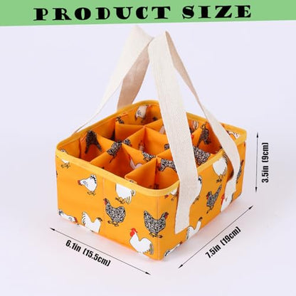 Eggs Collecting Basket, Durable Canvas Egg Basket with Plastic Board, 9-Pouch Chicken Egg Holder Bag for Gathering Fresh Eggs, Egg Gathering Basket and Multipurpose Chicken Holder Bag (Yellow) - color: Yellow