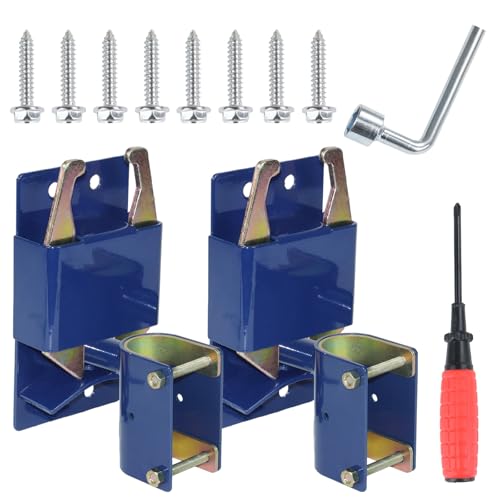 2 Pack 2 Way Farm Gate Latch for Metal Tube Gate 1-5/8" to 2" Diameter, Blue, Replaces S16100300 Two Way Gate Latch - color: 2x S16100300