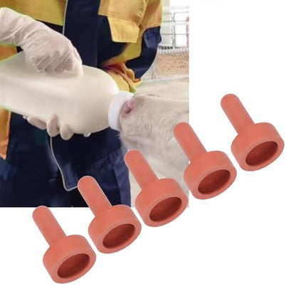 5Pcs Calf Nursing Bottle Nipples, Silicone Feeding Pacifier Livestock Nursing Bottle Nipple for Feeding Small Animals