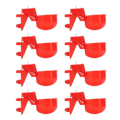 Generic Chicken Watering Cup Robust Plastic Detachable Easy Clean Water Feeder for Poultry Farming 8 Pieces