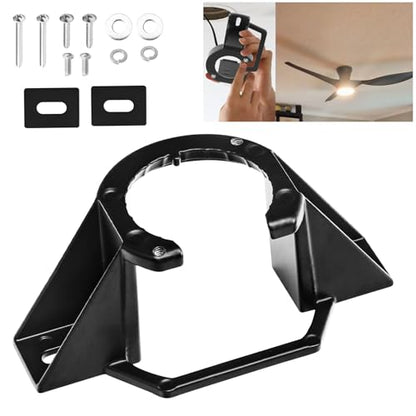 Ceiling Fan Mounting Bracket Kits With Installation Accessories Compatible With Living Room, Light Fixtures And Cathedral Ceiling Fans, Replace 77059 Ceiling Fan Mounting Bracket Black (No wires)