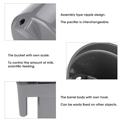 HEEPDD Calf Feeder HLMP70B, Bucket with Replaceable Nipples, 4L Capacity for Cattle and Sheep Calf Feeder HLMP70B, Plastic Milk Feed Nan Domestic Animals (4L Feeding Bucket Complete Set)
