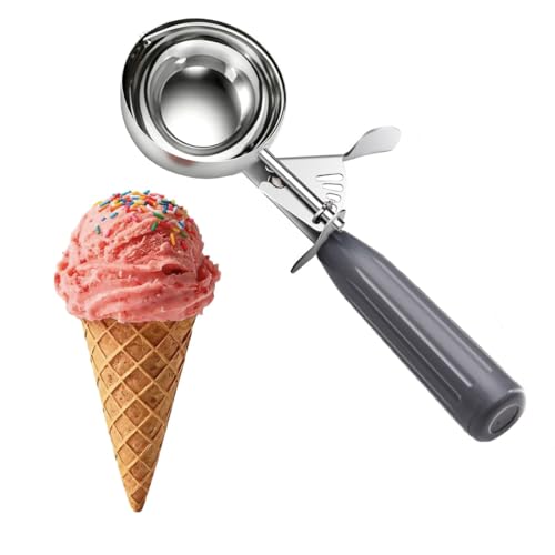 TOPKITCHEN Commercial-Grade Ice Cream Scoop 4 oz, 18/8 Stainless Steel Cookie Scoop with Plastic Handle, Portion Control Disher Scoop for Bakeries, Restaurants & Dessert Shops, #8, Grey - size: 4 oz - Grey