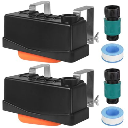 Water Trough Float Valve Livestock Stock Tank Float Valve for Water Tank of Pond Farm Livestock Cattle Goat Horse Pool,2PCS Automatic Control Waterer Level with Hose Connector - style: Stock Tank Float Valve with Connector-2PCS