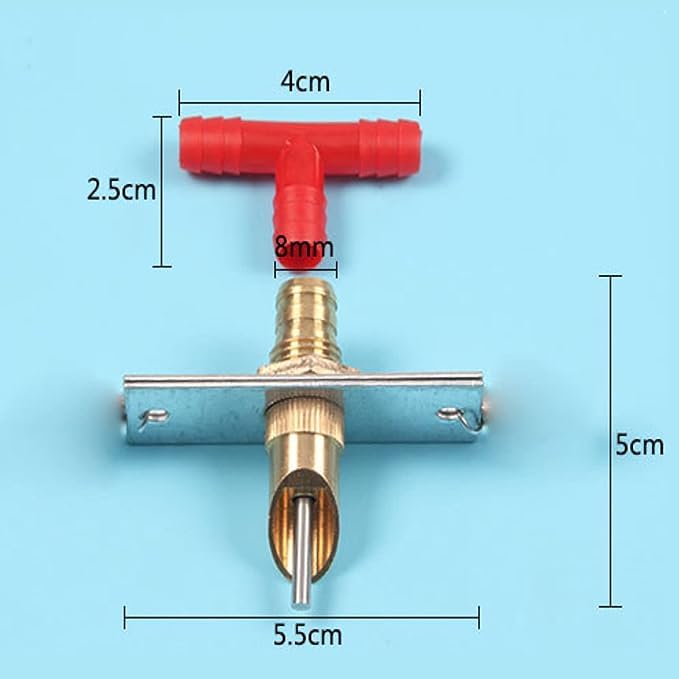 10 Pcs Rabbit Water Feeder, Rabbit Nipple Drinker Feeder 360 Degree Water Nipple Drinker Feeders for Animal Drinking Water Tool with Clamping Plate Compatible with 8mm Hose
