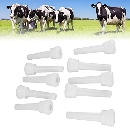 10-Pack Cow Milking Machine Liners, Food Grade Silicone Teat Cup Replacement Parts, Universal Fit, Gentle Suction for Cattle