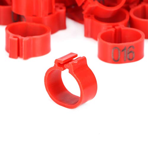 Tiiyee Pigeons Leg Ring, 100Pcs Plastic Bird Identify Clip Ring Poultry Markers Foot Ankle Training Identification Bands for Ducks Chicks Chicken Guinea Pigeons Goose Bantam Finch Lovebird Quail(12mm) - size: 12mm