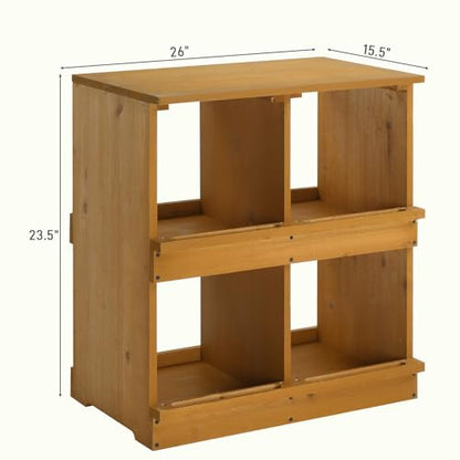 VINGLI Chicken Nesting Boxes, Wooden Nesting Boxes for Chickens, Egg Nesting Box for Hens, Chicken Coop Laying Boxes (4 Compartments) - size: 4 Compartments