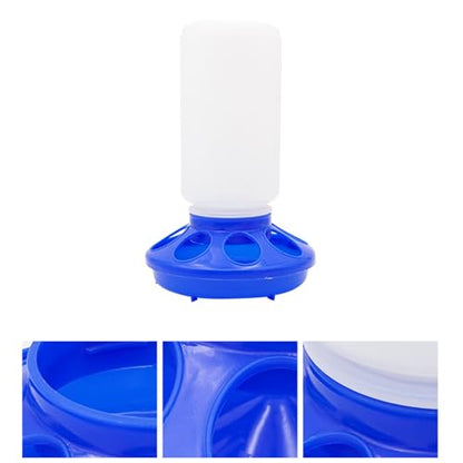 Chick Feeder and Waterer Set, Chick Starter Set 2 in 1, Chicken Waterer and Feeder, 1L Poultry Watering and Feeding Station, Quail Feeders and Waterers for Home Use - color: Blue