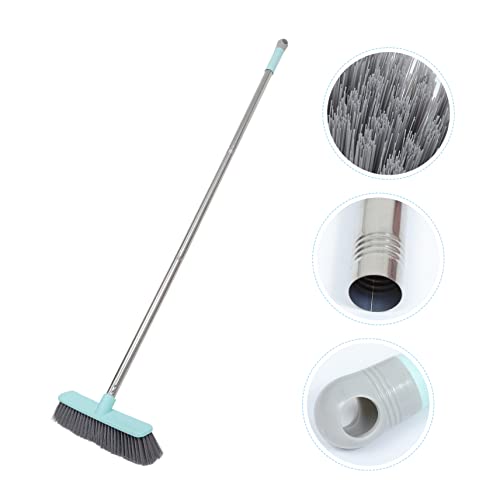 COLLBATH Long Handle Floor Brush Stiff Bristles Cleaning Broom for Bathroom Kitchen - color: Green