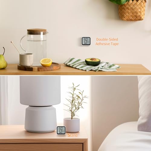 NOKLEAD Thermometer Humidity Meter Inside Mini Hygrometer Monitor Room Temperature Measuring Device with Face Icon Comfort Indicator ℃/℉ Switch for Baby Room Greenhouse Office Living Room（2）